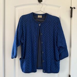Blue Missoni Cardigan (Textured Graphic Knit)